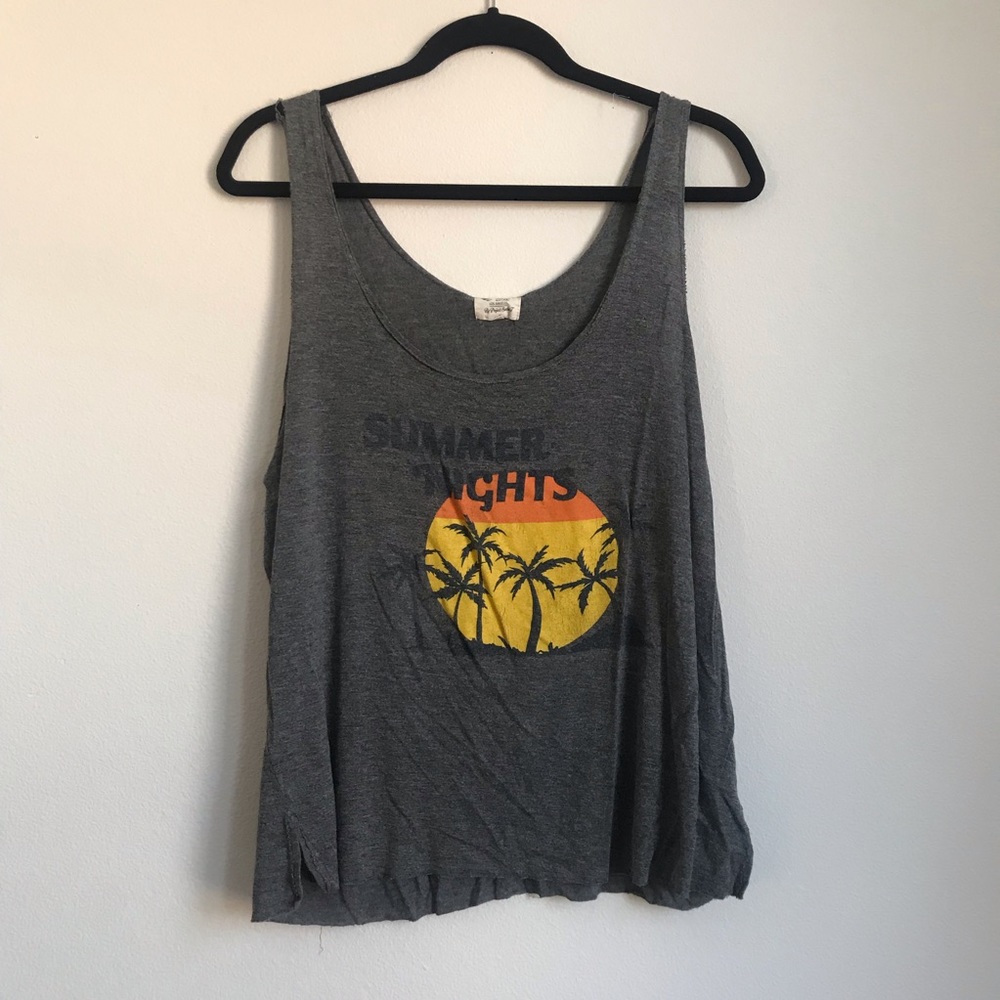 Project social t graphic tank gray summer nights